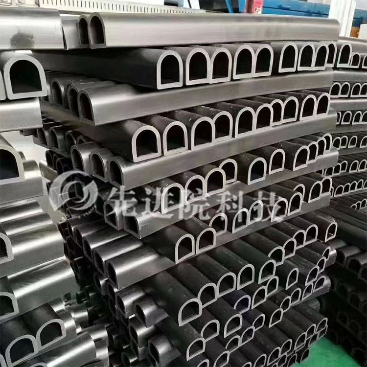 Hollow D-type conductive rubber strip conductive silicone adhesive