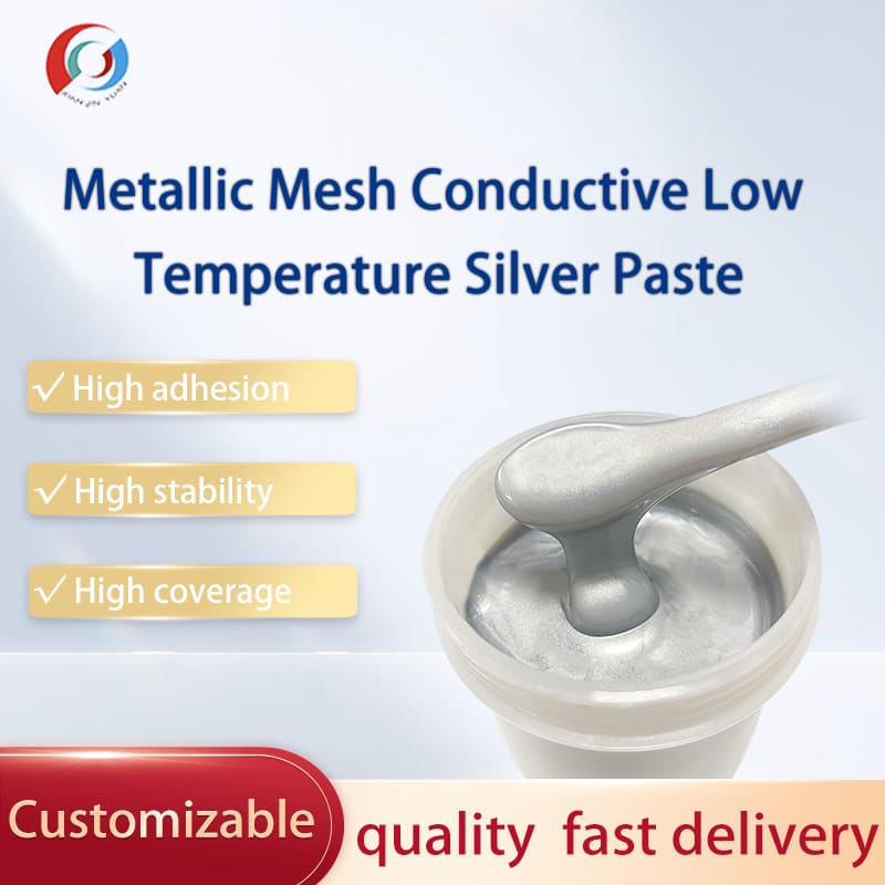 Low temperature conductive silver paste