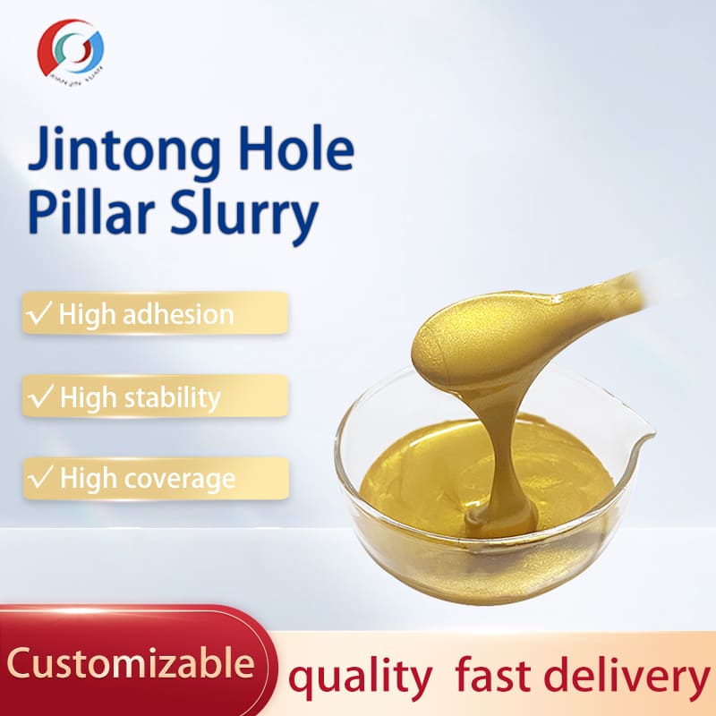 Gold through-hole column paste