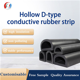 Hollow D-type conductive rubber strip conductive silicone adhesive